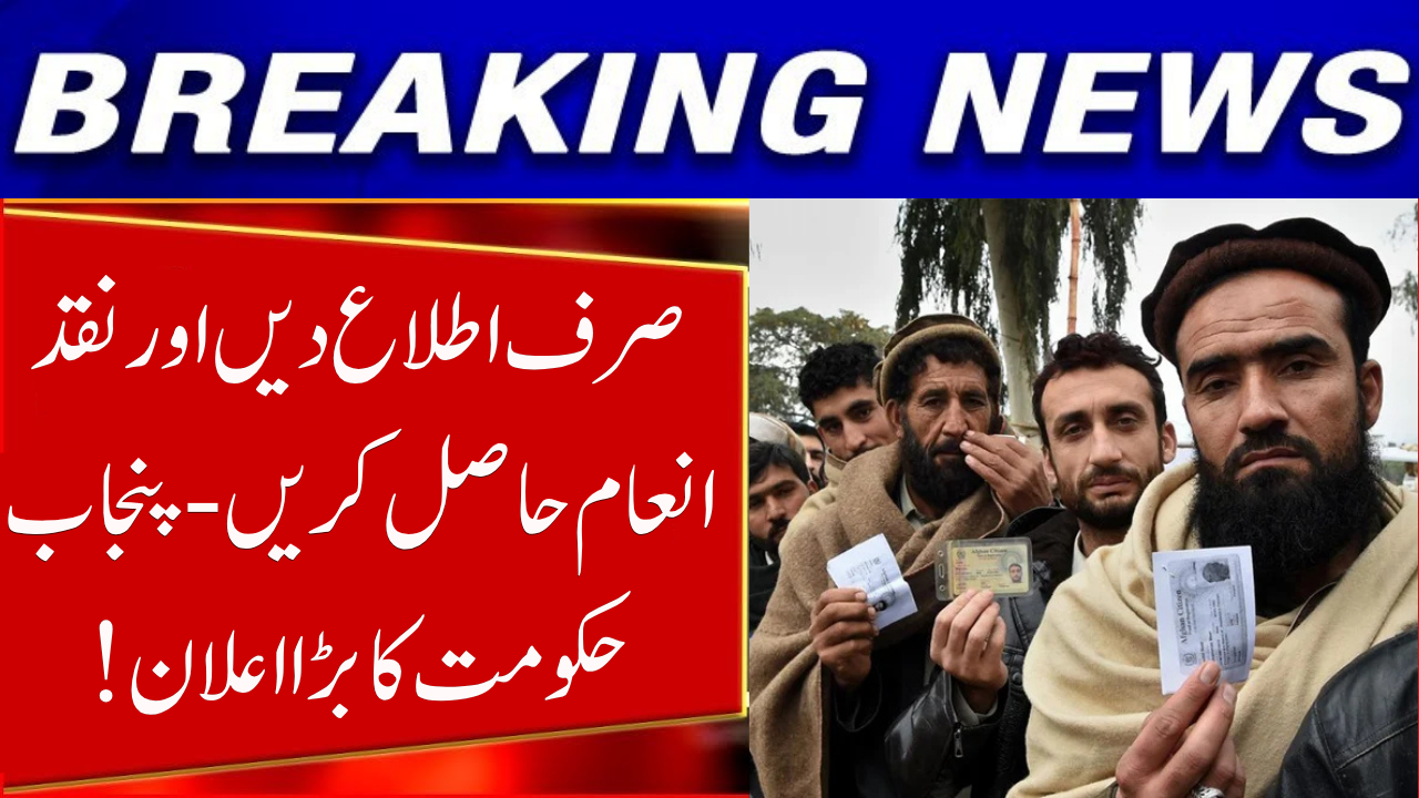 Punjab Announces Huge Cash Reward for Reporting Illegal Afghans